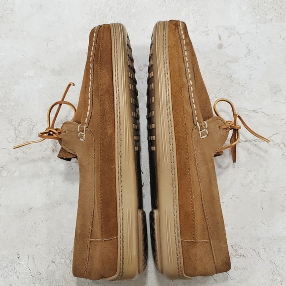 Clarks suede loafers moccasins men\'s size 11 camel brown main image 8